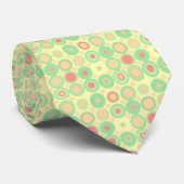 CRAVATE MOTIF ROSE ET VERT DE CERCLE (Roulé)