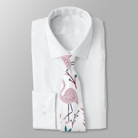 Cravate Motif rose flamingo sans couture sur arrière - pla (Attaché)