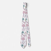 Cravate Motif rose flamingo sans couture sur arrière - pla (Devant)