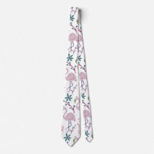 Cravate Motif rose flamingo sans couture sur arrière - pla
