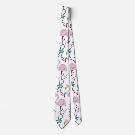 Cravate Motif rose flamingo sans couture sur arrière - pla (Devant)