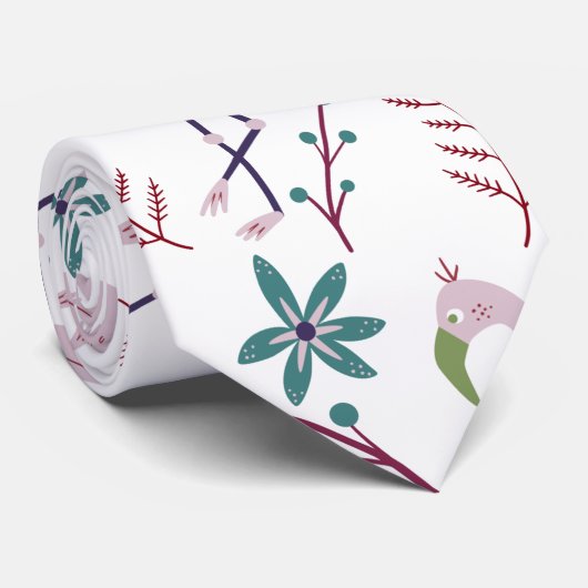 Cravate Motif rose flamingo sans couture sur arrière - pla (Roulé)