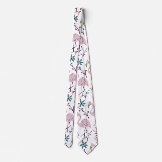 Cravate Motif rose flamingo sans couture sur arrière - pla (Dos)