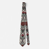 Cravate Motif Rose Gothique Foncé (1) (Devant)