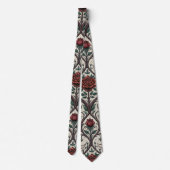 Cravate Motif Rose Gothique Foncé (1) (Dos)