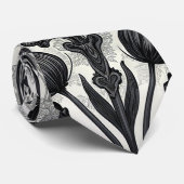 Cravate Motif Rose Gothique Foncé (2) (Roulé)