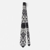 Cravate Motif Rose Gothique Foncé (3) (Devant)