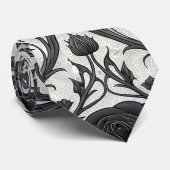 Cravate Motif Rose Gothique Foncé (3) (Roulé)