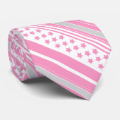 Cravate Motif rose rayé avec étoiles (Roulé)