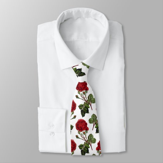 Cravate Motif Rose Red Long Stem (Attaché)