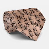 Cravate motif rose victorien or  Mariage (Roulé)