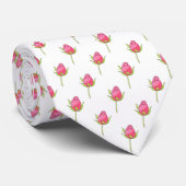 Cravate Motif Rosebud Aquarelle rose (Roulé)