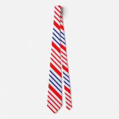 Cravate Motif rouge blanc et bleu rayé (Devant)