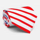 Cravate Motif rouge blanc et bleu rayé (Roulé)