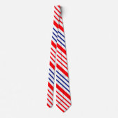 Cravate Motif rouge blanc et bleu rayé (Dos)