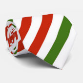 Cravate Motif rouge blanc et vert rayé (Roulé)