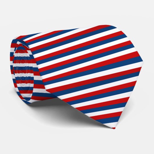 Cravate Motif rouge blanc rayé (Roulé)