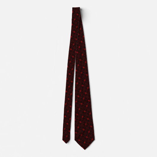 Cravate Motif rouge chinois d'art déco (Dos)