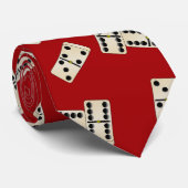 Cravate Motif rouge de domino d'amusement (Roulé)