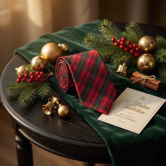 Cravate Motif Rouge de Fêtes