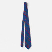 Cravate Motif rouge de pavot sur bleu-foncé (Dos)