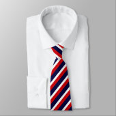 Cravate Motif rouge de rayures blanches et bleues (Attaché)