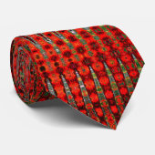 Cravate Motif rouge d'ondes sinusoïdales d'art abstrait (Roulé)