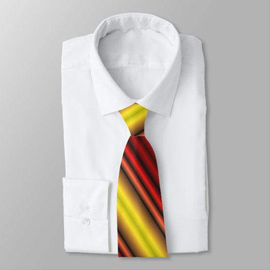 Cravate Motif rouge jaune brillant rayures (Attaché)