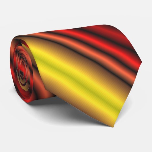 Cravate Motif rouge jaune brillant rayures (Roulé)