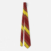 Cravate Motif rouge jaune brillant rayures (Dos)