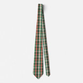 Cravate Motif Rouge Orange Et Vert Tartan Plaid Cou (Devant)