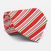 Cravate Motif rouge vert et blanc Sucre de canne personnal (Roulé)