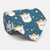 Cravate Motif royal blanc (Roulé)