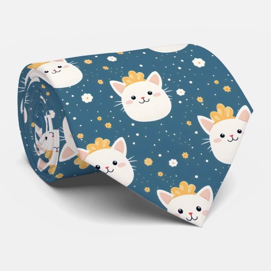 Cravate Motif royal blanc (Roulé)