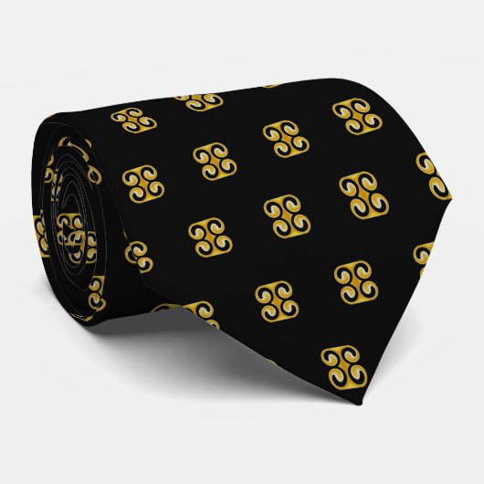 Cravate Motif royal jaune noir élégant (Roulé)