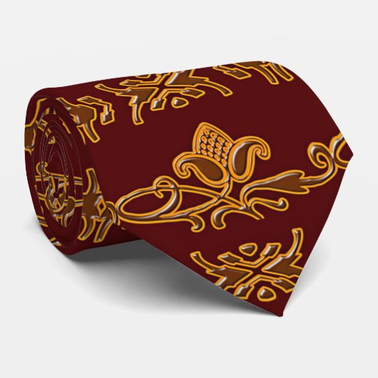 Cravate Motif Royal Rétro Floral (Roulé)