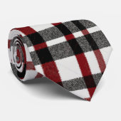 Cravate Motif rustique blanc et rouge (Roulé)