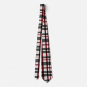 Cravate Motif rustique blanc et rouge (Dos)