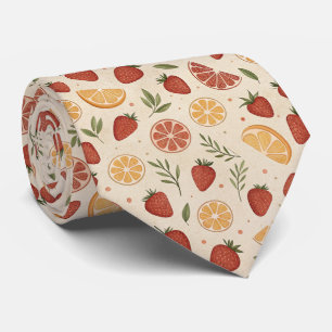Cravate Motif rustique Terreux Fraise & Citron (2)