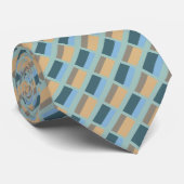 Cravate Motif - Sable Brown Bleu Beige Turquoise (Roulé)