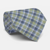 Cravate Motif Sage vert et bleu Plaid (Roulé)