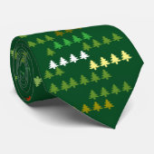 Cravate Motif saisonnier des pins verts de Noël (Roulé)