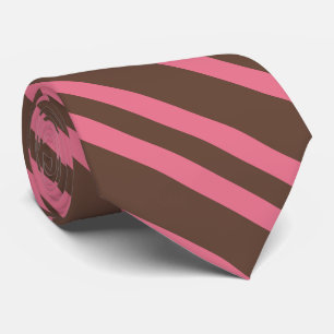 Cravate Motif sans couture à rayures rose marron