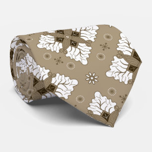 Cravate Motif sans couture batik damassé ethnique beige