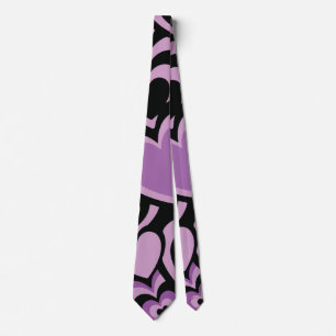Cravate Motif sans couture de chaleur violet et noir