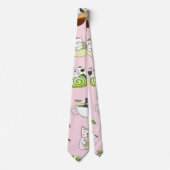 Cravate Motif sans couture de chat Matcha Kawaii (Devant)