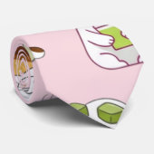 Cravate Motif sans couture de chat Matcha Kawaii (Roulé)