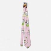 Cravate Motif sans couture de chat Matcha Kawaii (Dos)
