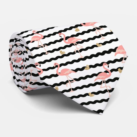 Cravate Motif sans couture de flamant rose mignon (Roulé)