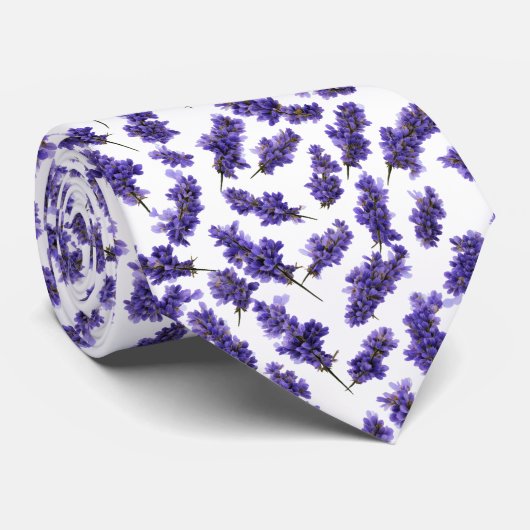 Cravate Motif sans couture de fleurs de lavande (Roulé)